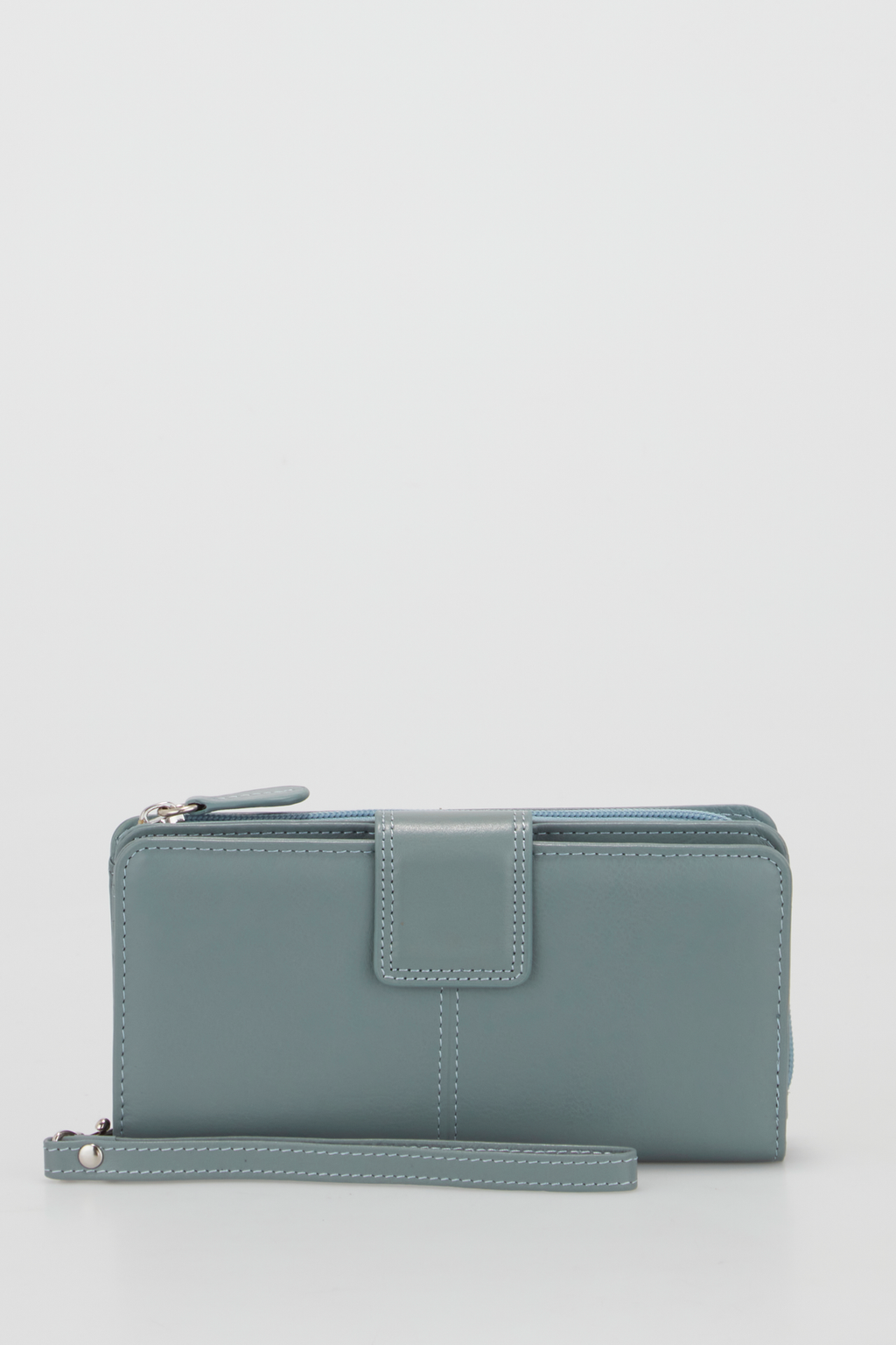 RFID Leather Zip Around Wallet