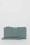 RFID Leather Zip Around Wallet