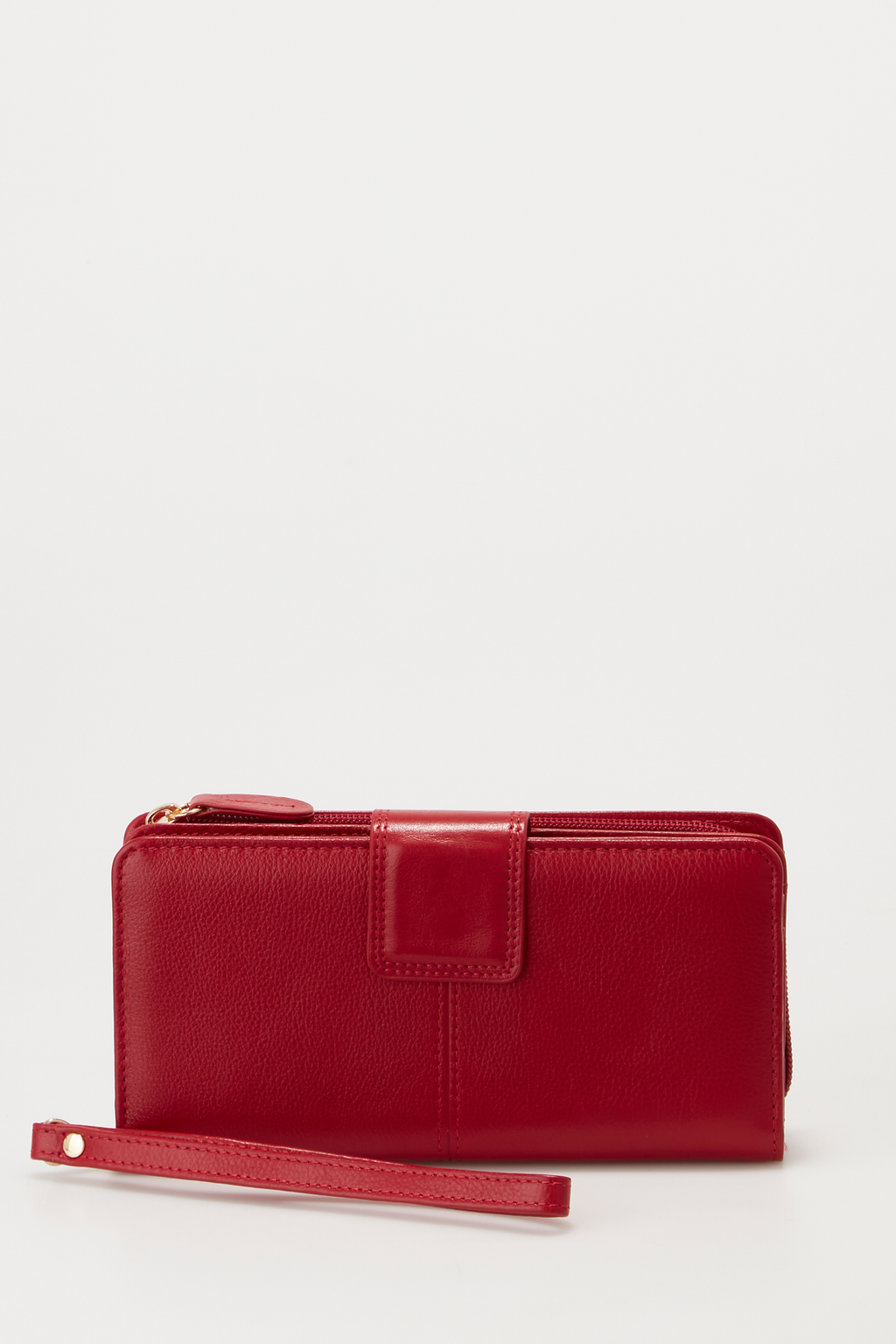 RFID Leather Zip Around Wallet