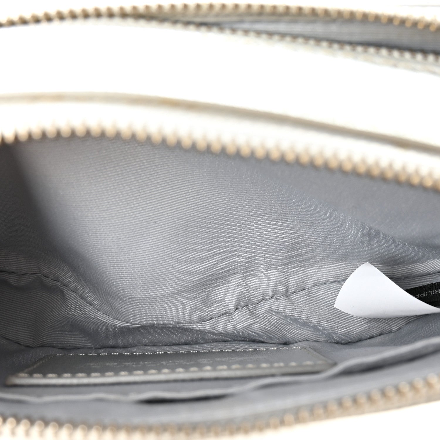 Metallic Saffiano Small Snapshot Camera Bag Silver