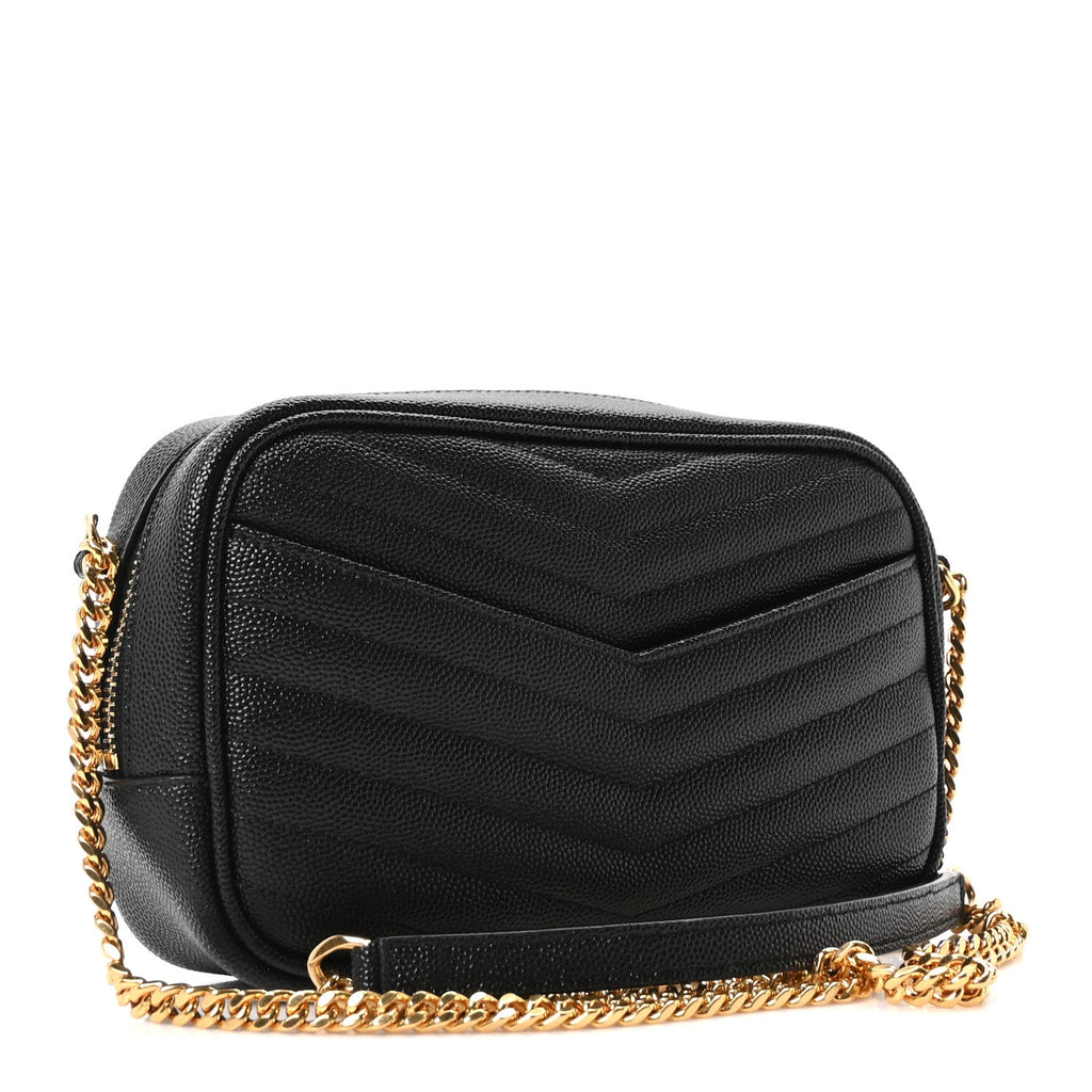 Grain De Poudre Matelasse Monogram Mini Lou Camera Bag Black