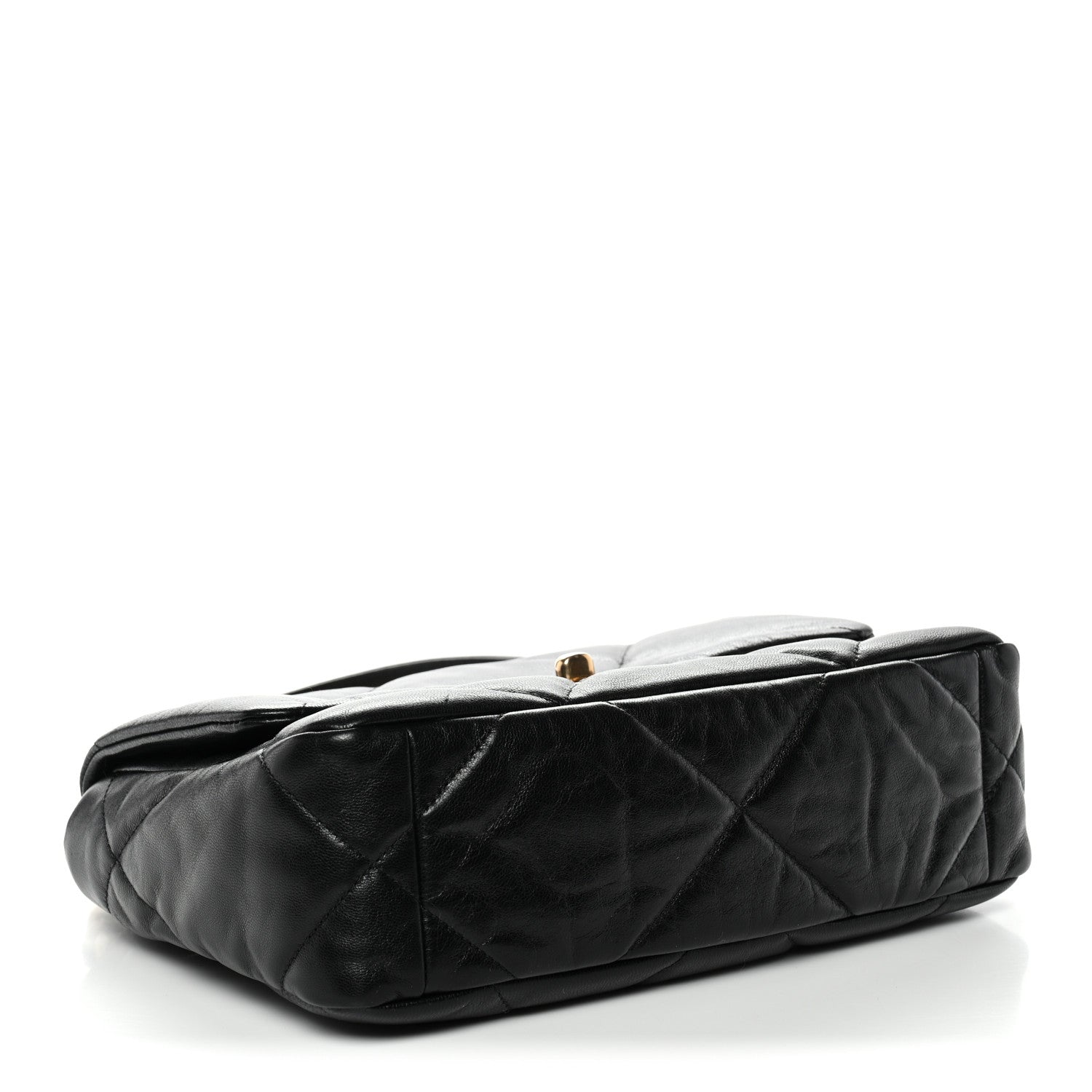 Shiny Goatskin Quilted Medium Chanel 19 Flap Black
