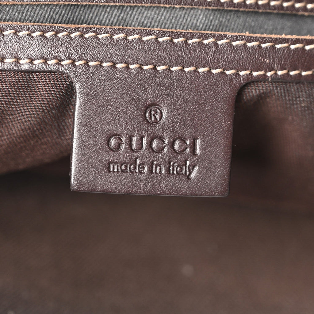 GG Supreme Monogram Medium Flat Messenger Bag Dark Brown