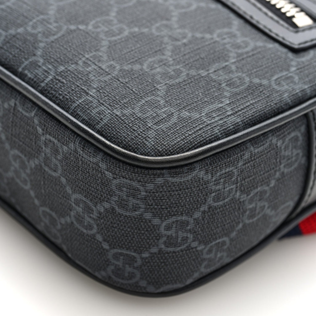 Soft GG Supreme Monogram Web Belt Bag Black Grey