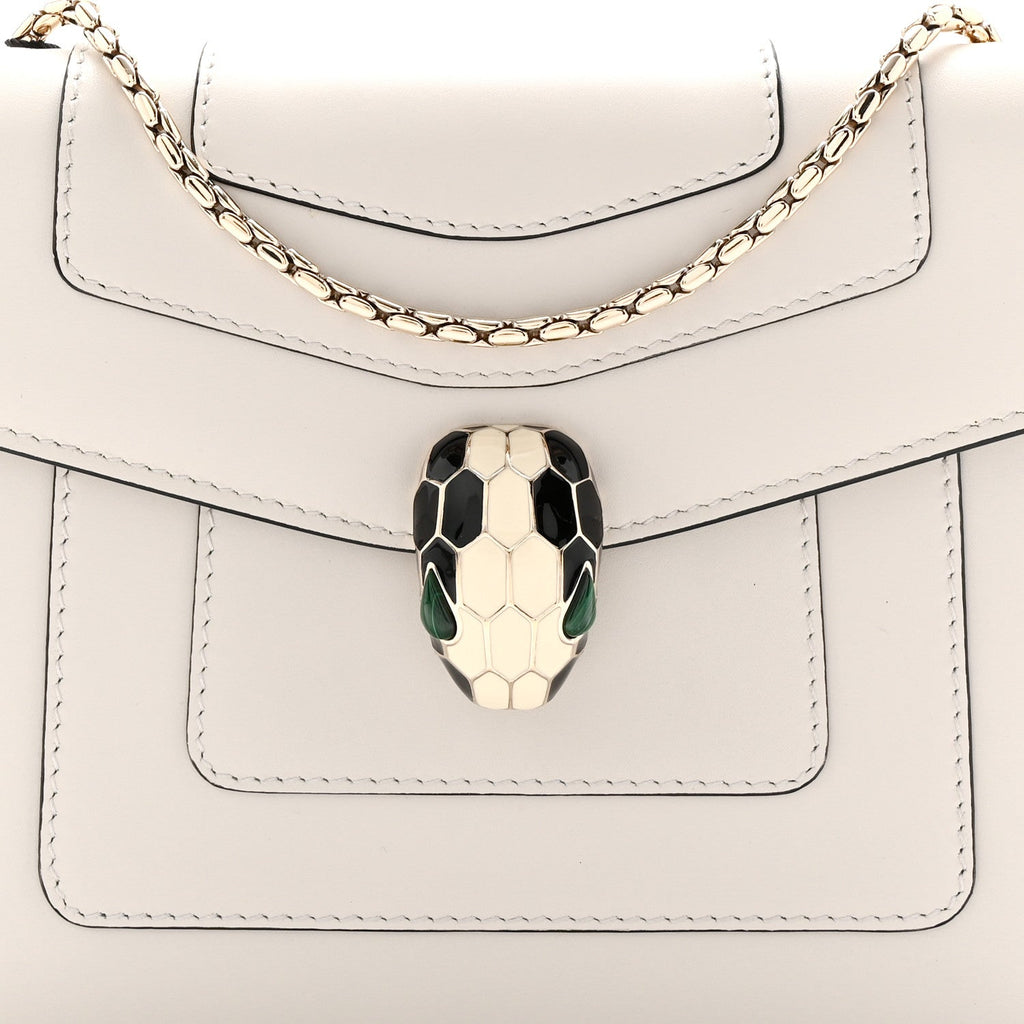 Calfskin Small Serpenti Forever Crossbody Bag White Agate