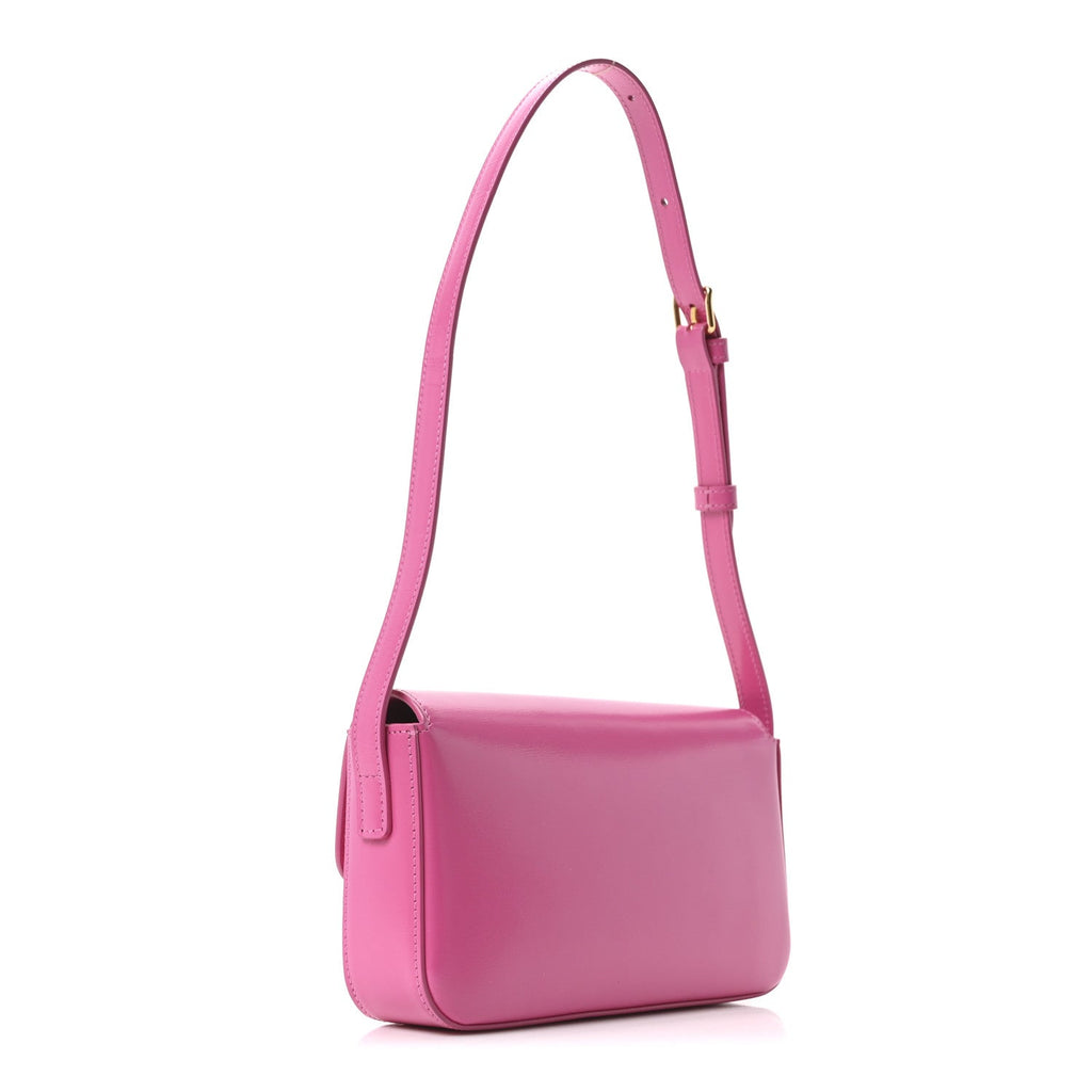 Shiny Calfskin Triomphe Shoulder Bag Fuchsia