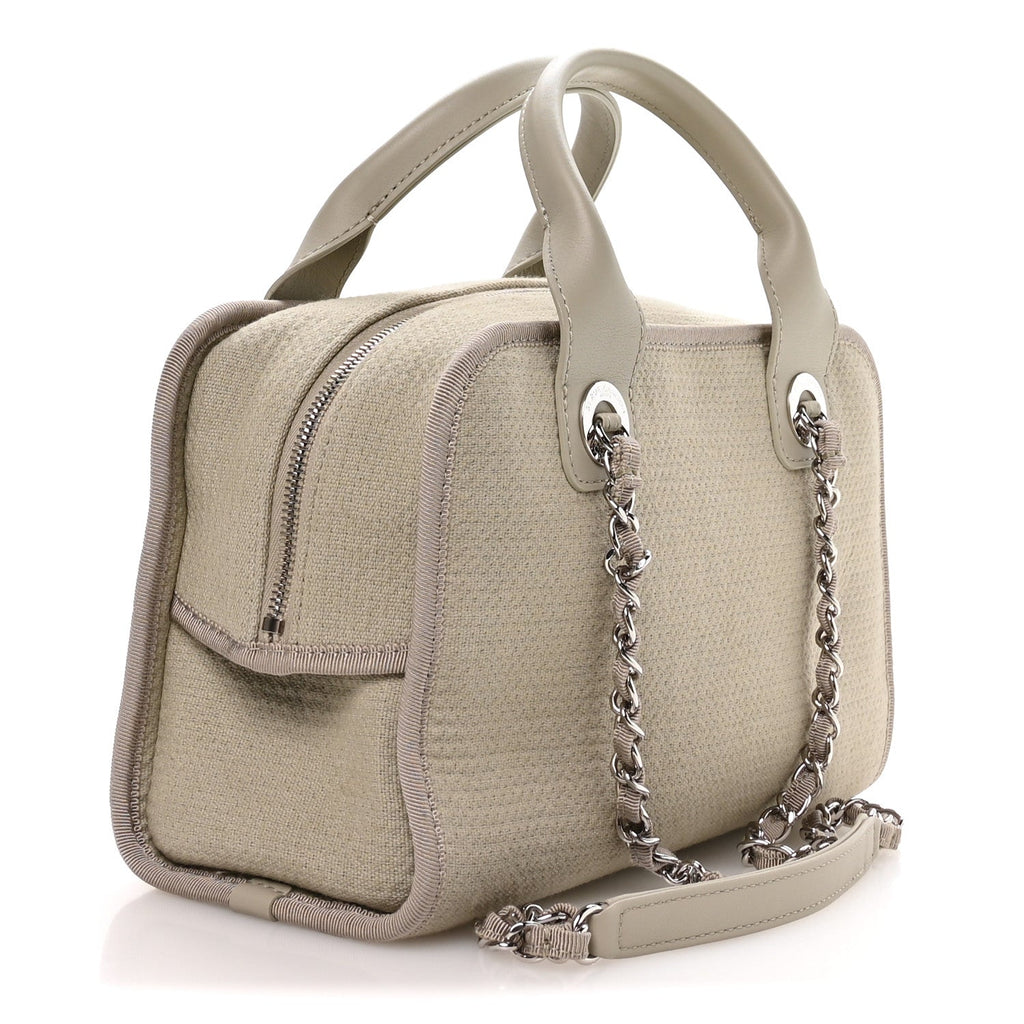 Canvas Deauville Small Bowling Bag Grey