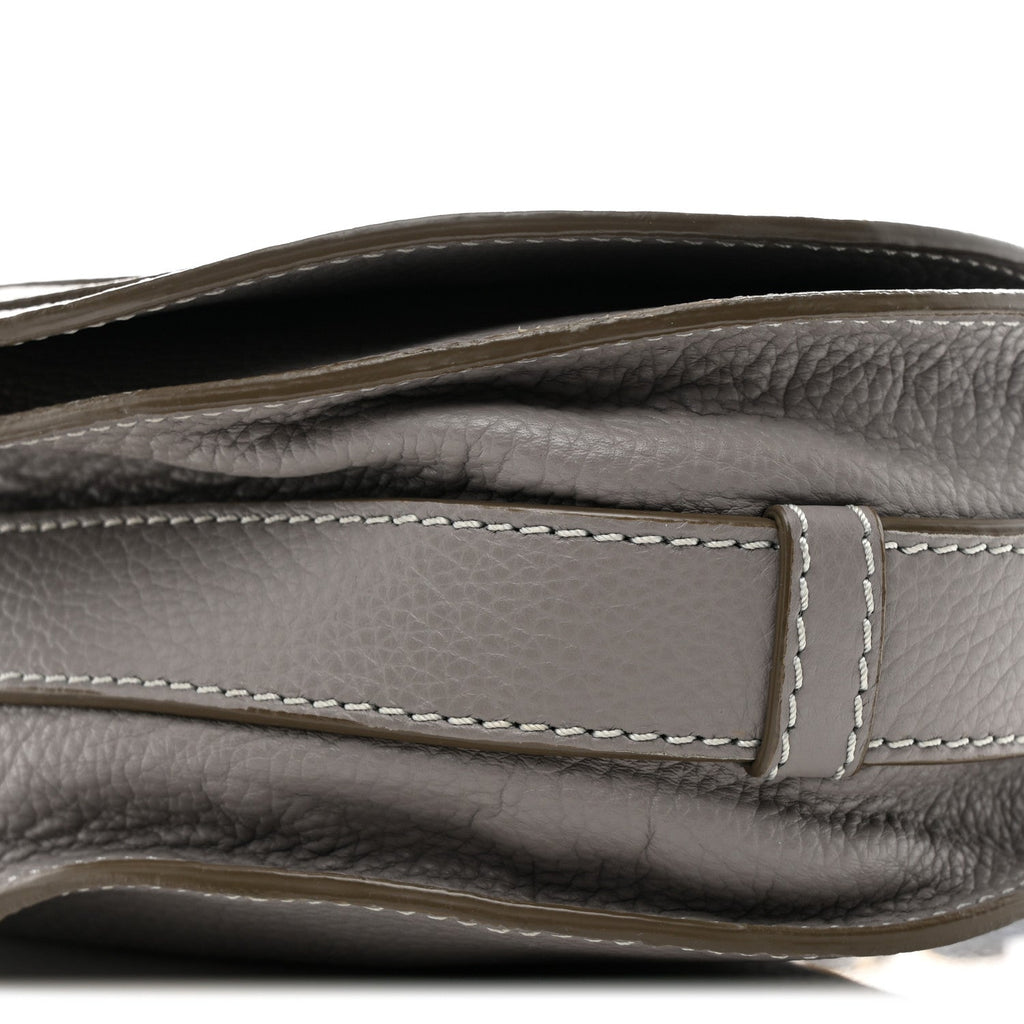 Calfskin Medium Marcie Round Crossbody Bag Cashmere Grey