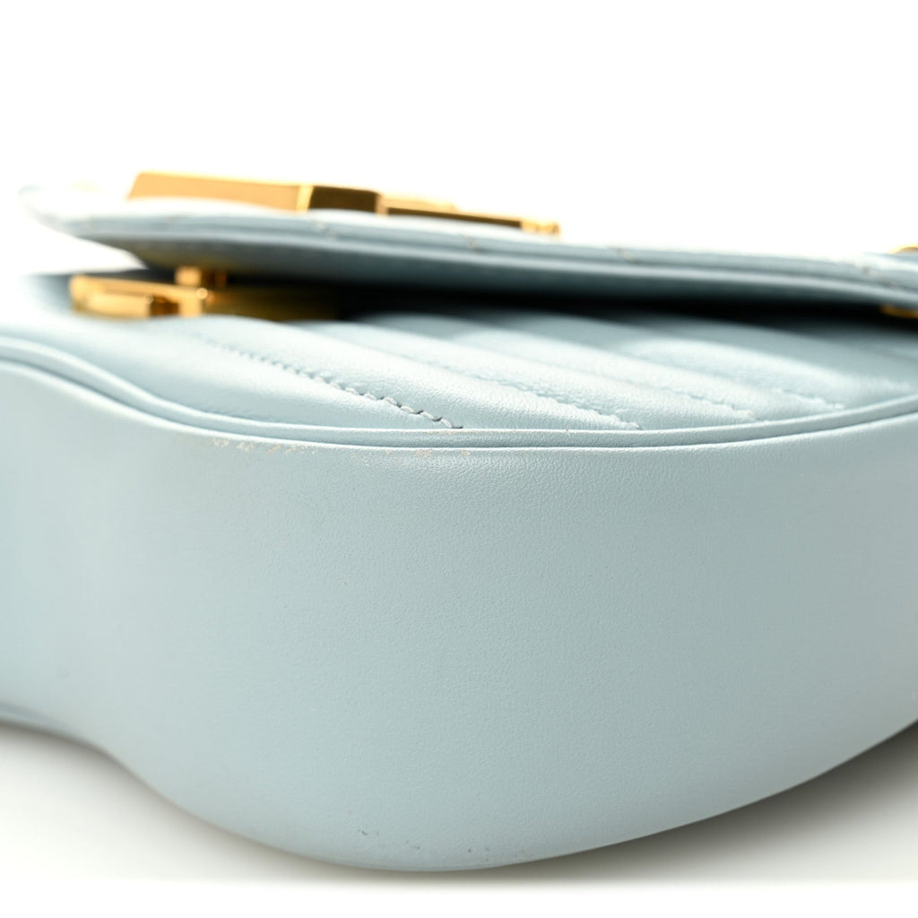 Calfskin New Wave Chain PM Porcelain Blue