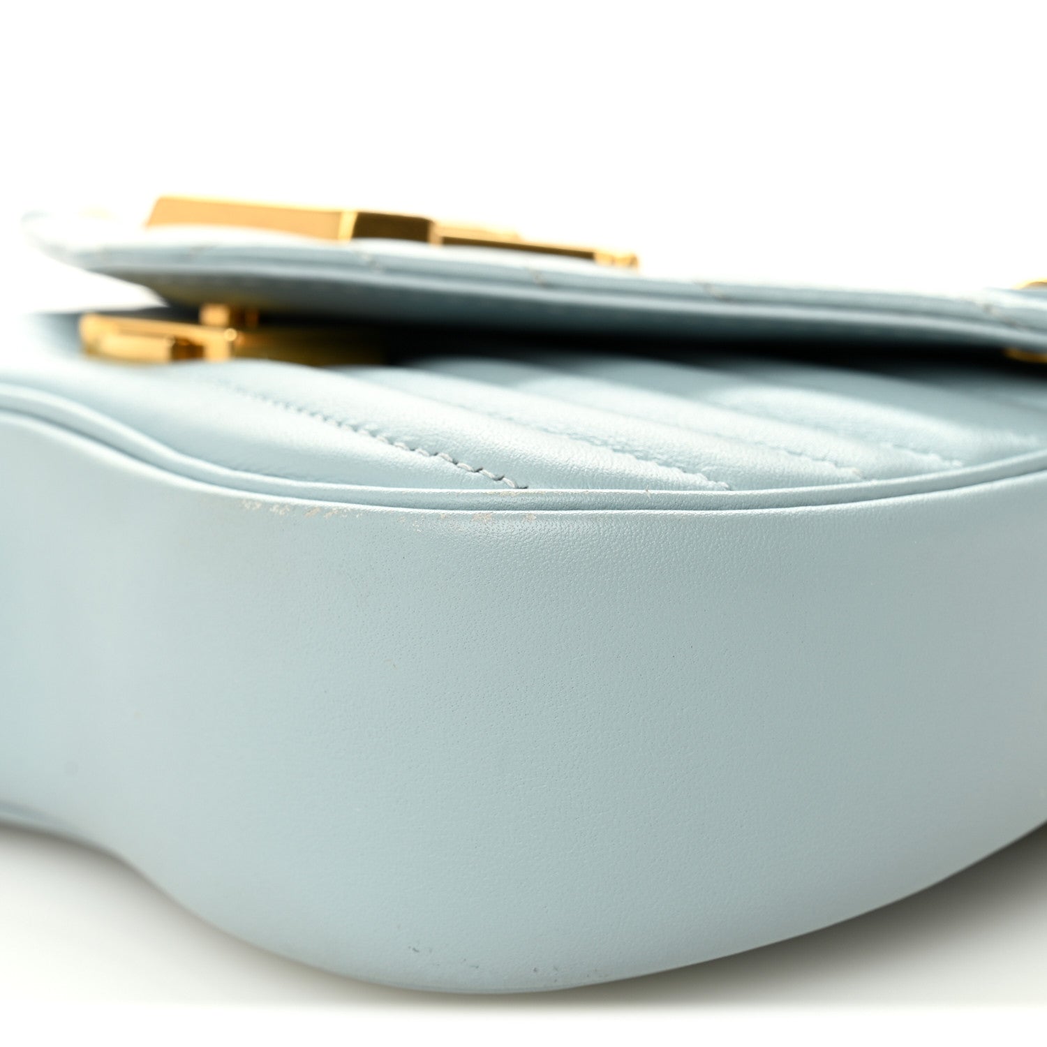 Calfskin New Wave Chain PM Porcelain Blue