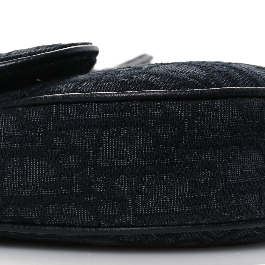 Oblique Mens Saddle Bag Black Blue