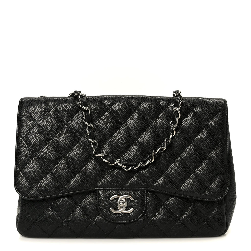 Caviar Quilted Jumbo Single Flap Black