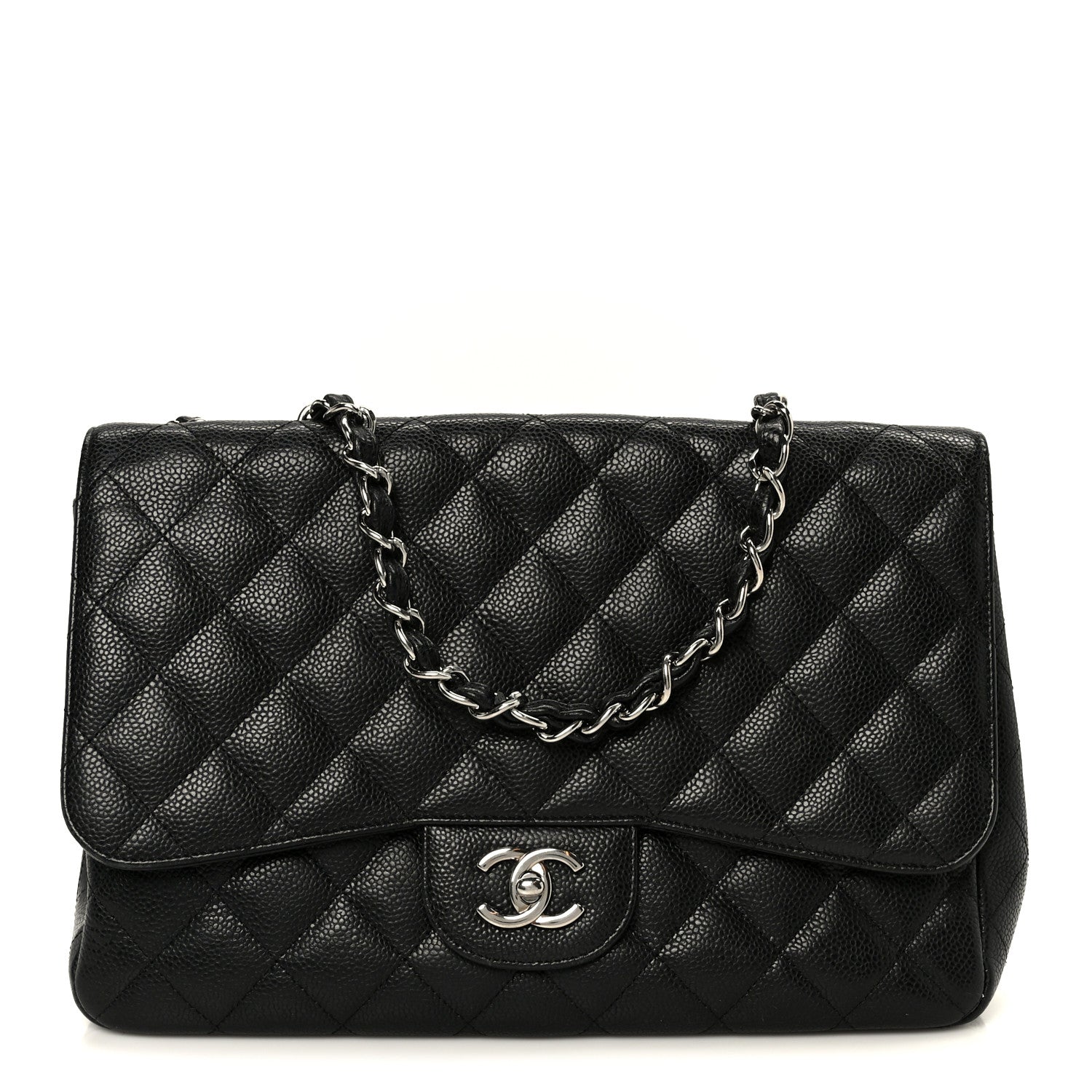 Caviar Quilted Jumbo Single Flap Black