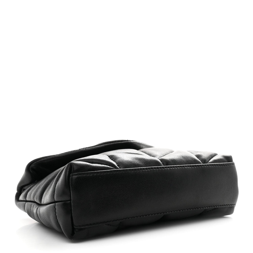 Lambskin Monogram Loulou Puffer Pouch Clutch Black