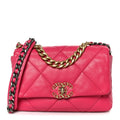 Lambskin Quilted Medium Chanel 19 Flap Dark Pink