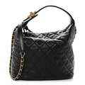 Lambskin Quilted Large Perfect Meeting Hobo Black