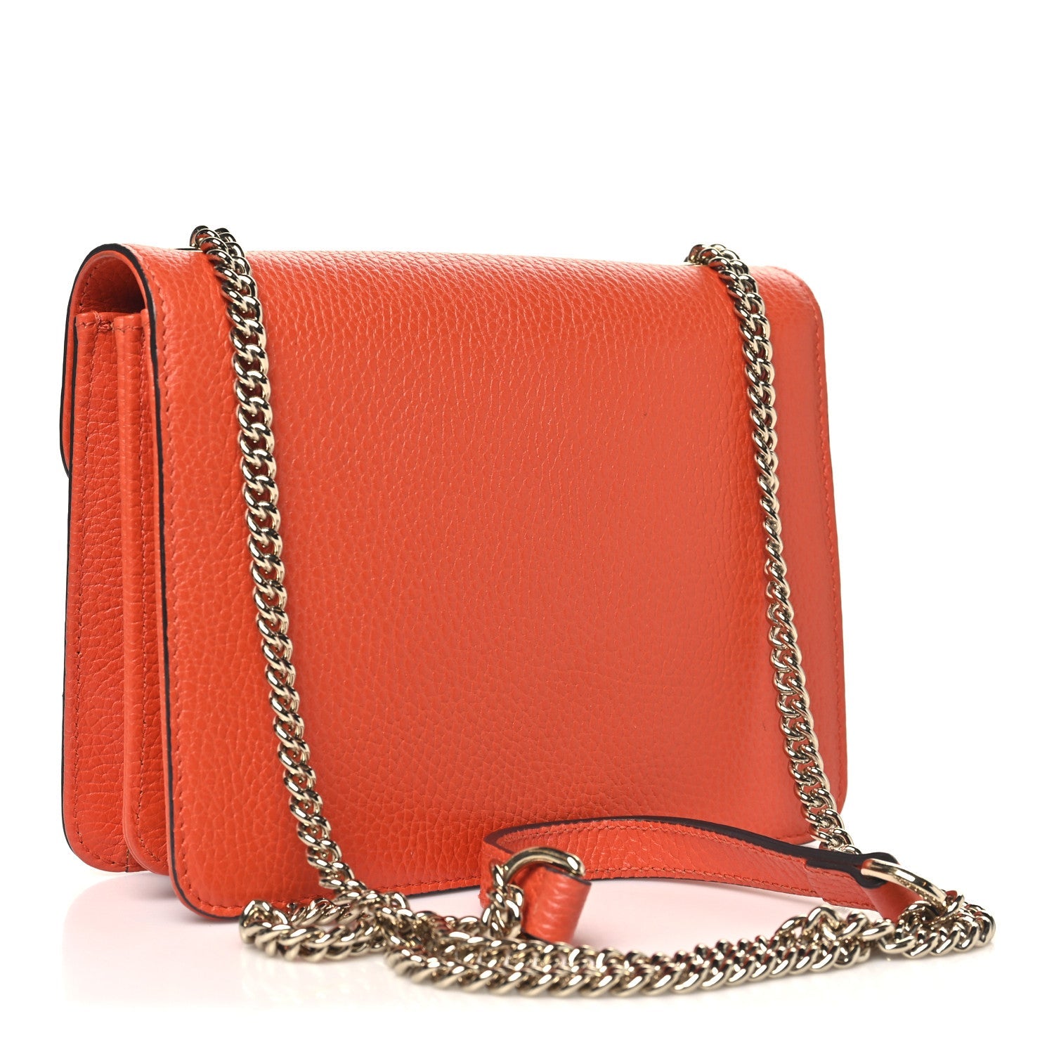 Dollar Calfskin Small Interlocking G Shoulder Bag Sun Orange