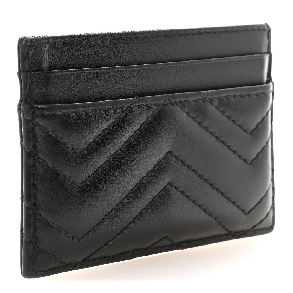 Calfskin Matelasse GG Marmont  Holder Black