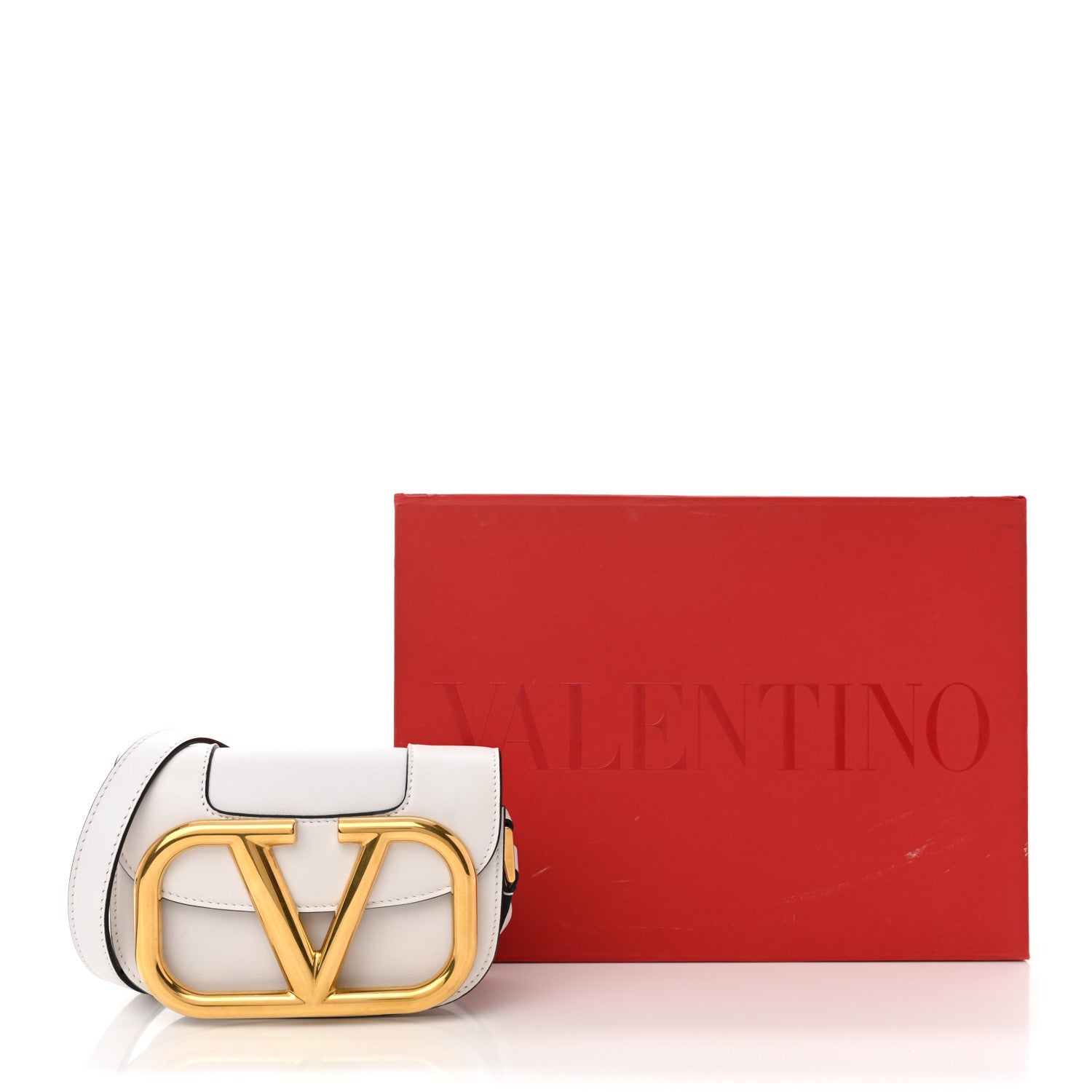 Calfskin Small Supervee Crossbody Bag Optic White