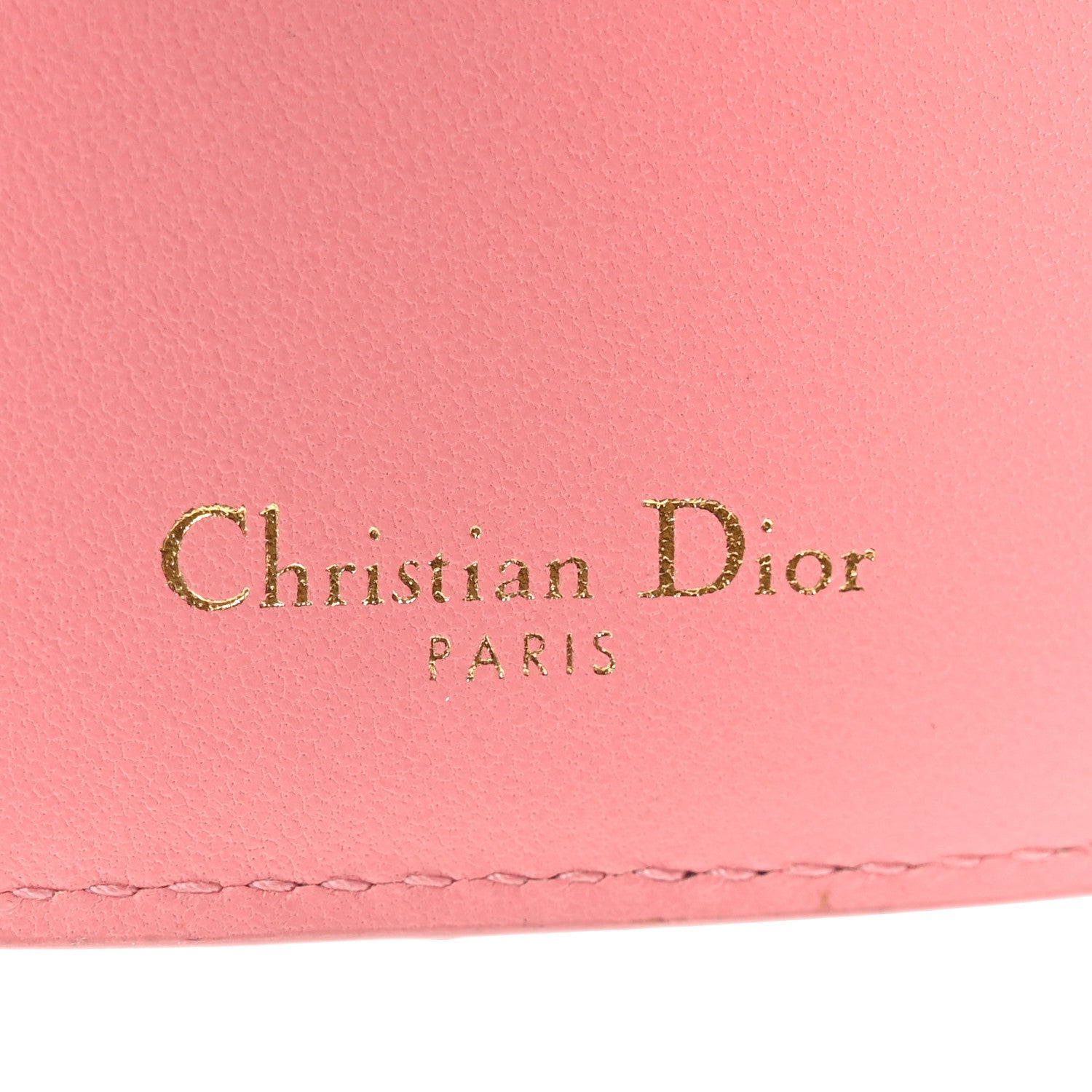 Grained Calfskin Supple Cannage Caro Compact Zipped Wallet Pink