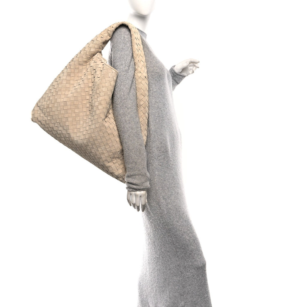 Suede Intrecciato Large Hop Ecru