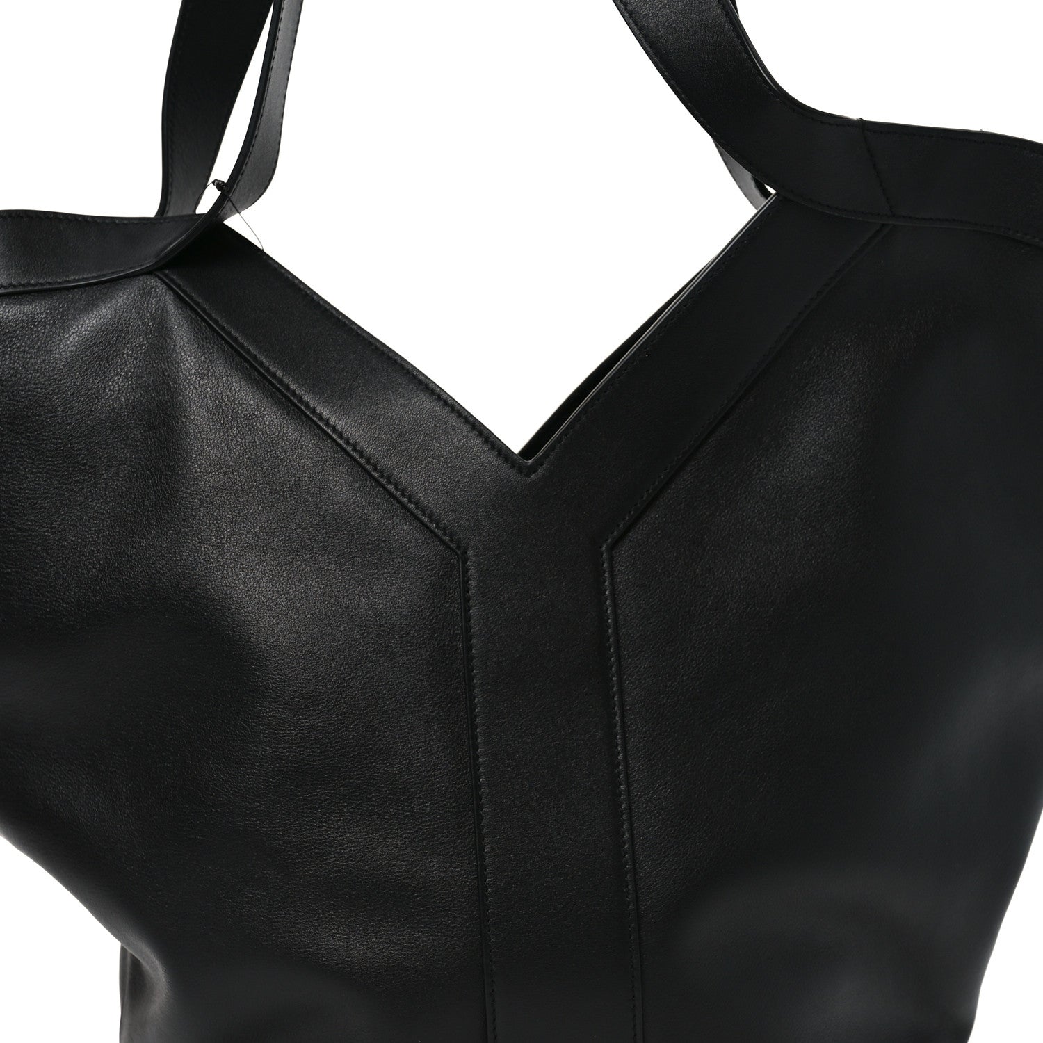 Santorini Lux Calfskin Y Drawstring Tote Black