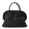 Matte Grained Calfskin Agnes Bag Black