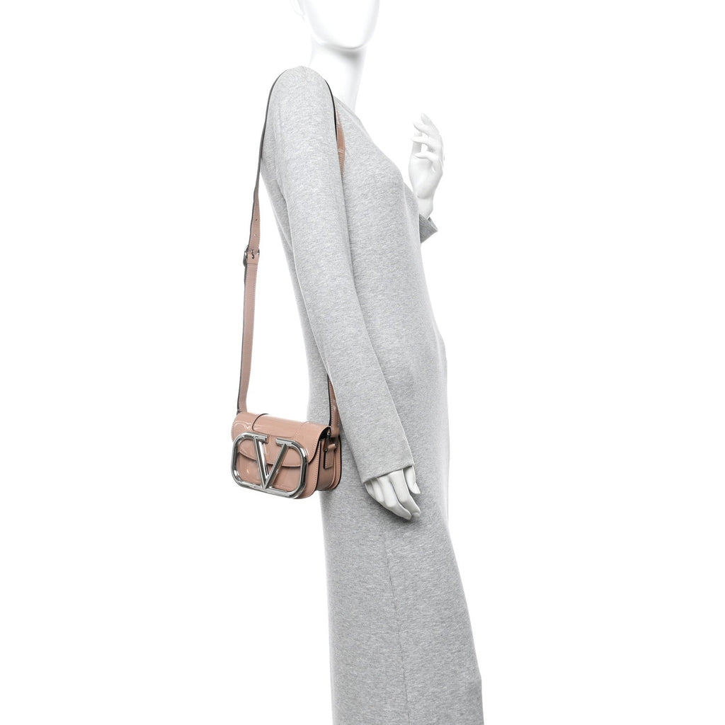 Patent Small Supervee Crossbody Bag Rose Cannelle