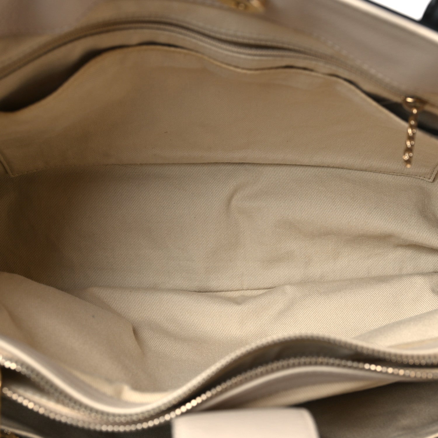 Grained Calfskin Medium Bi-Color Neo Executive Shopper Tote Black Beige