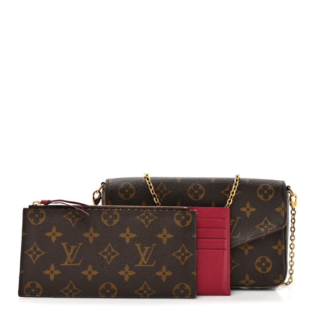 Monogram Pochette Felicie Chain Wallet Fuchsia