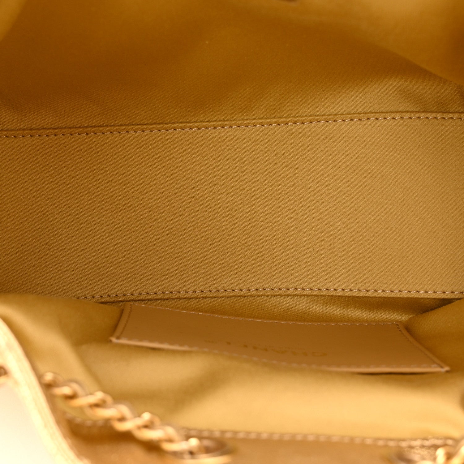 Metallic Caviar Quilted Mini Chanel 25 Handbag Gold