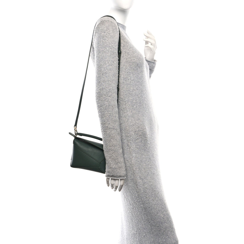 Calfskin Mini Puzzle Edge Bag Vintage Khaki
