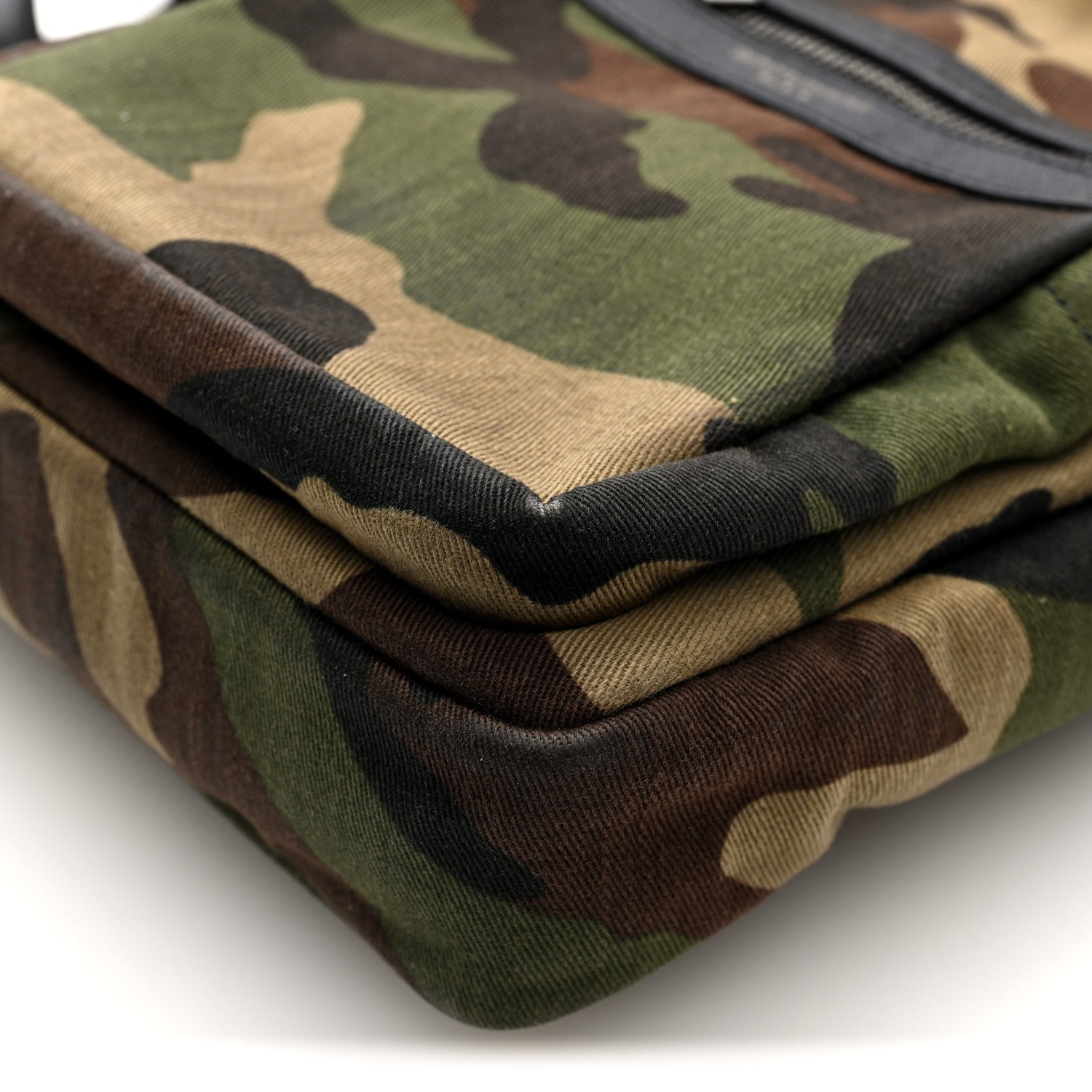 Canvas Calfskin Camouflage Sid Messenger Bag Green