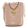 Calfskin Matelasse Mini GG Marmont 2.0 Bucket Bag Porcelain Rose