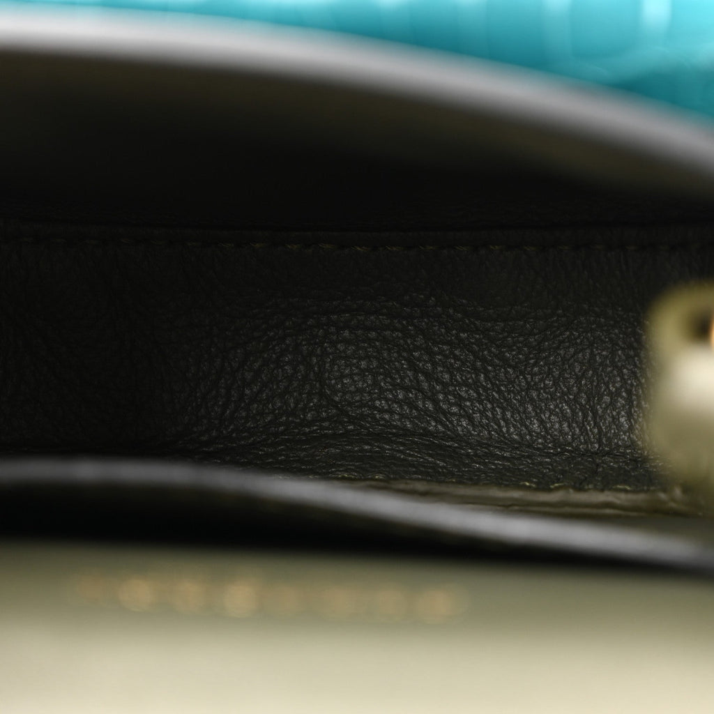 Alligator Bridle Micro Satchel Turquoise