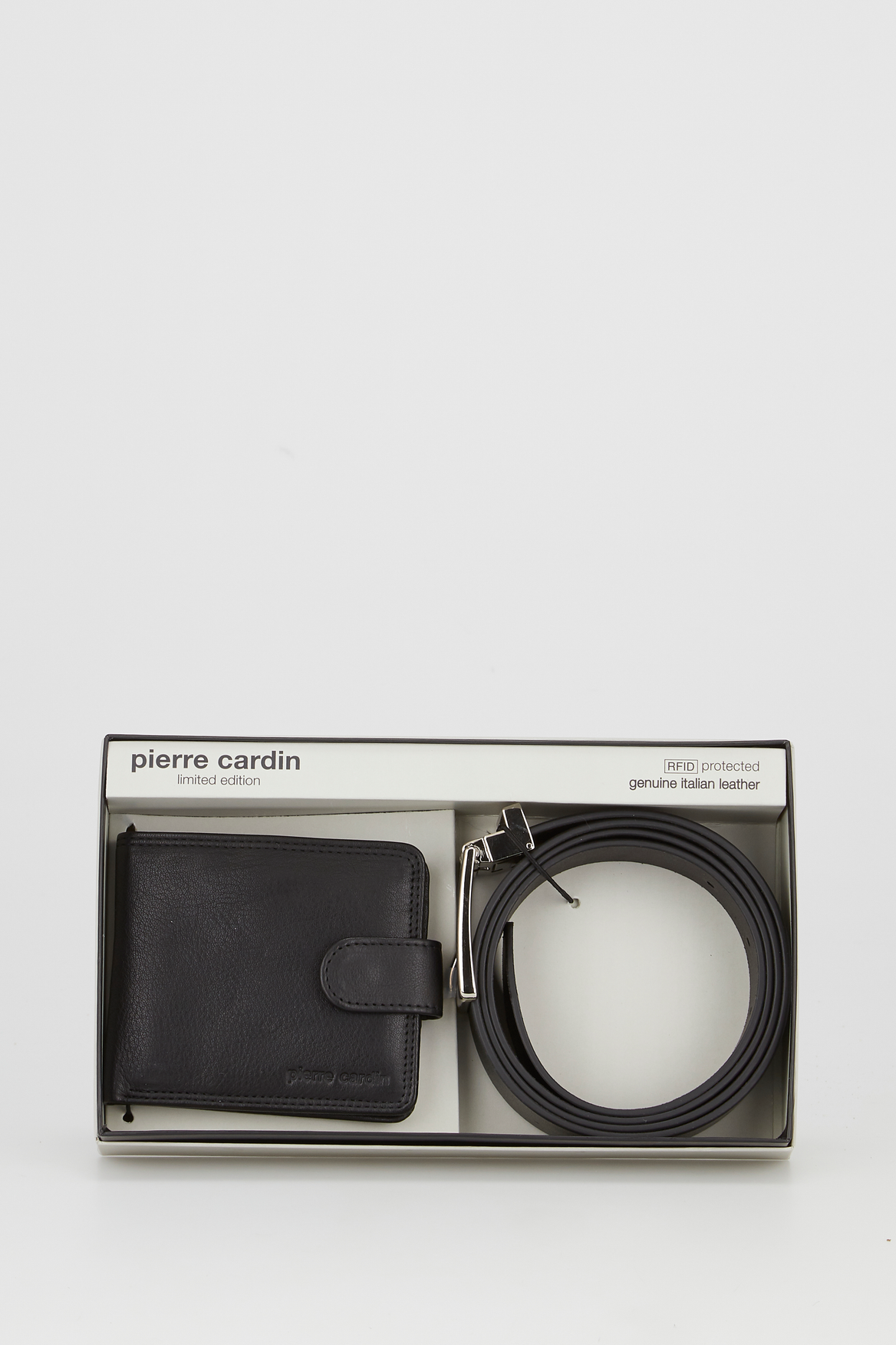 PC RFID Leather Wallet & Belt Gift Set