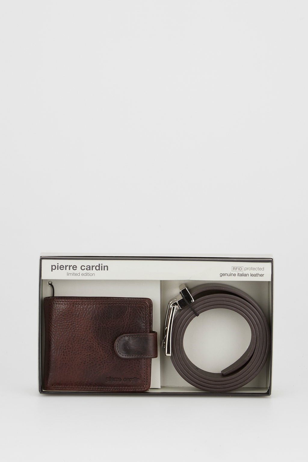 PC RFID Leather Wallet & Belt Gift Set
