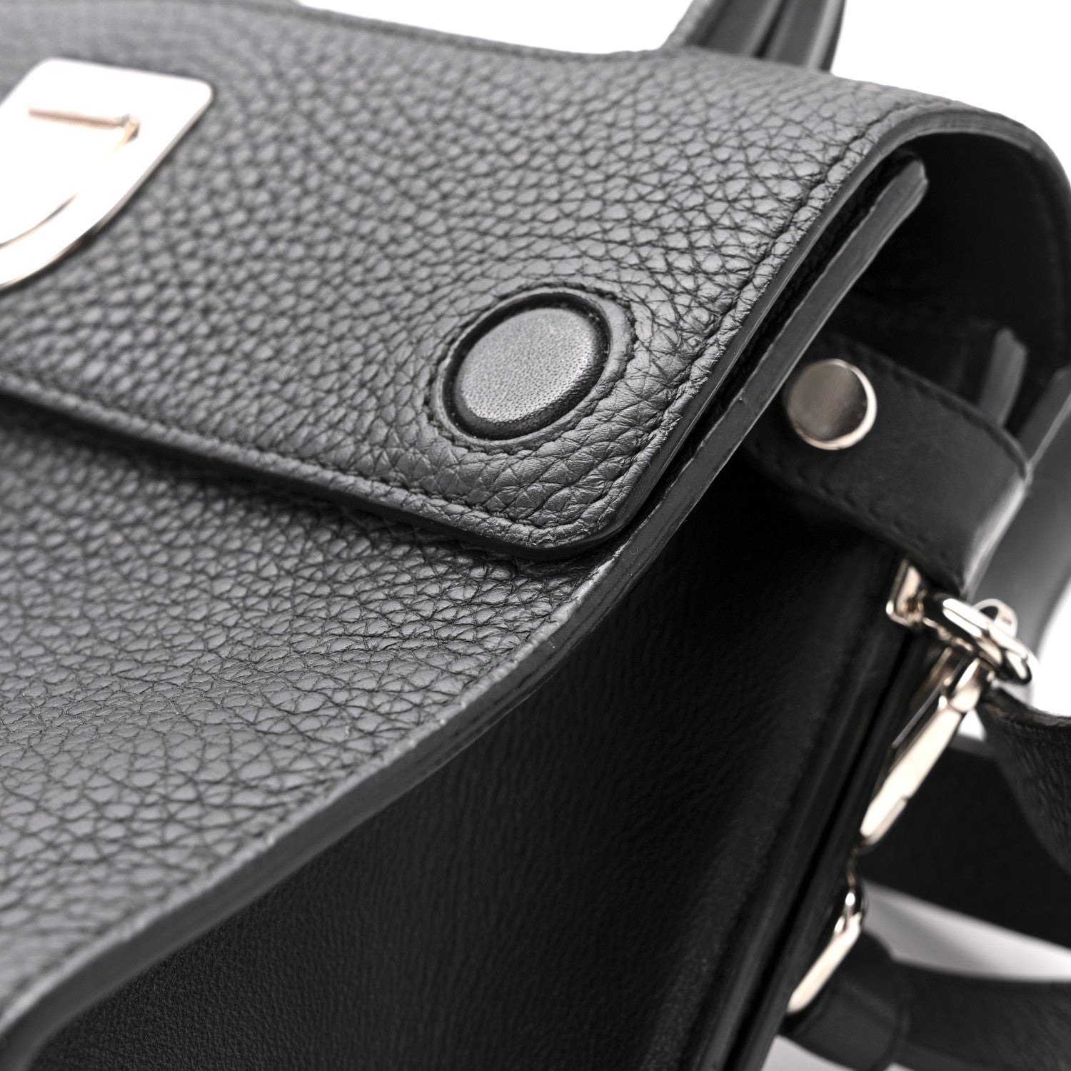 Grained Calfskin Mini Diorever Flap Black