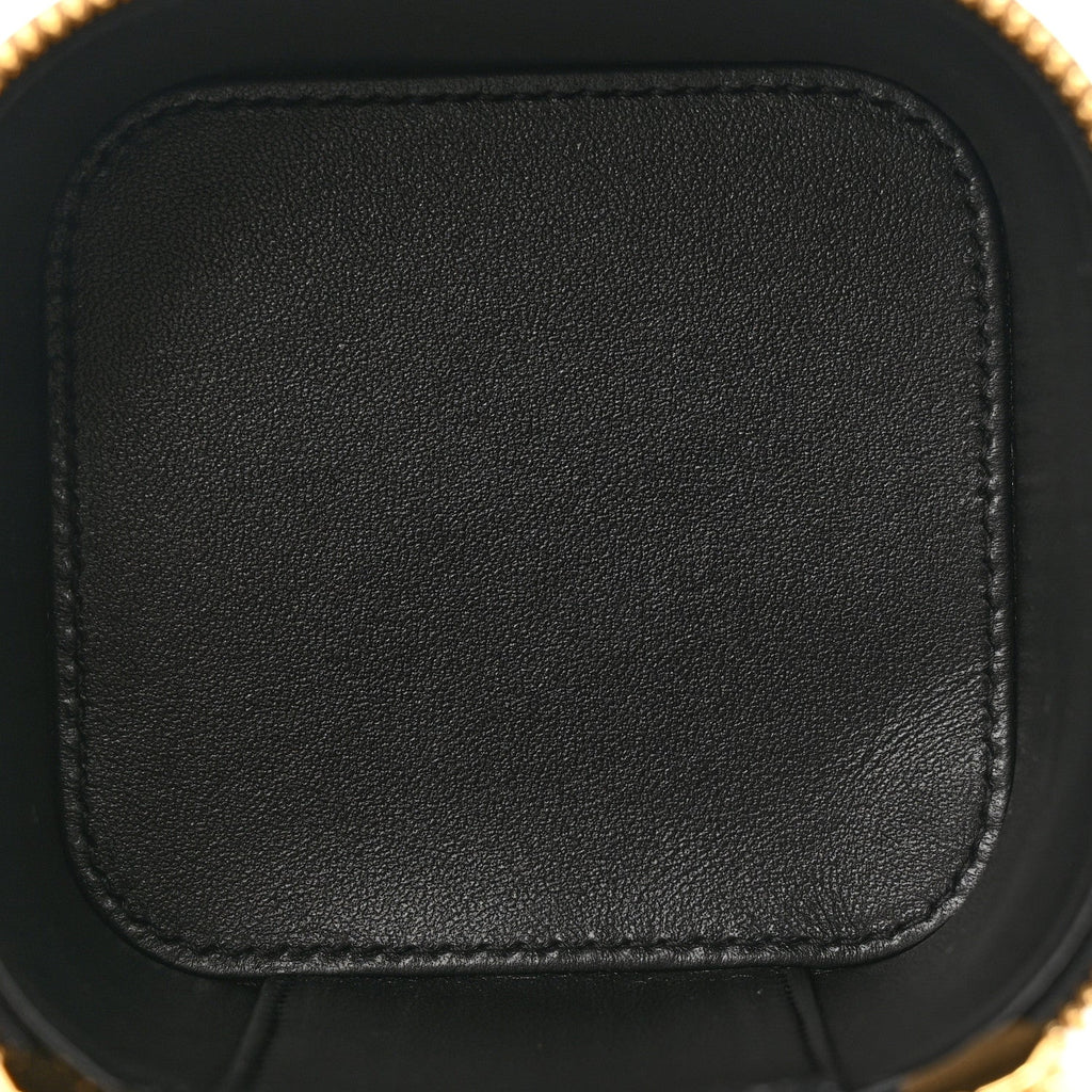 Patent Calfskin Triomphe Mini Vanity Case Black