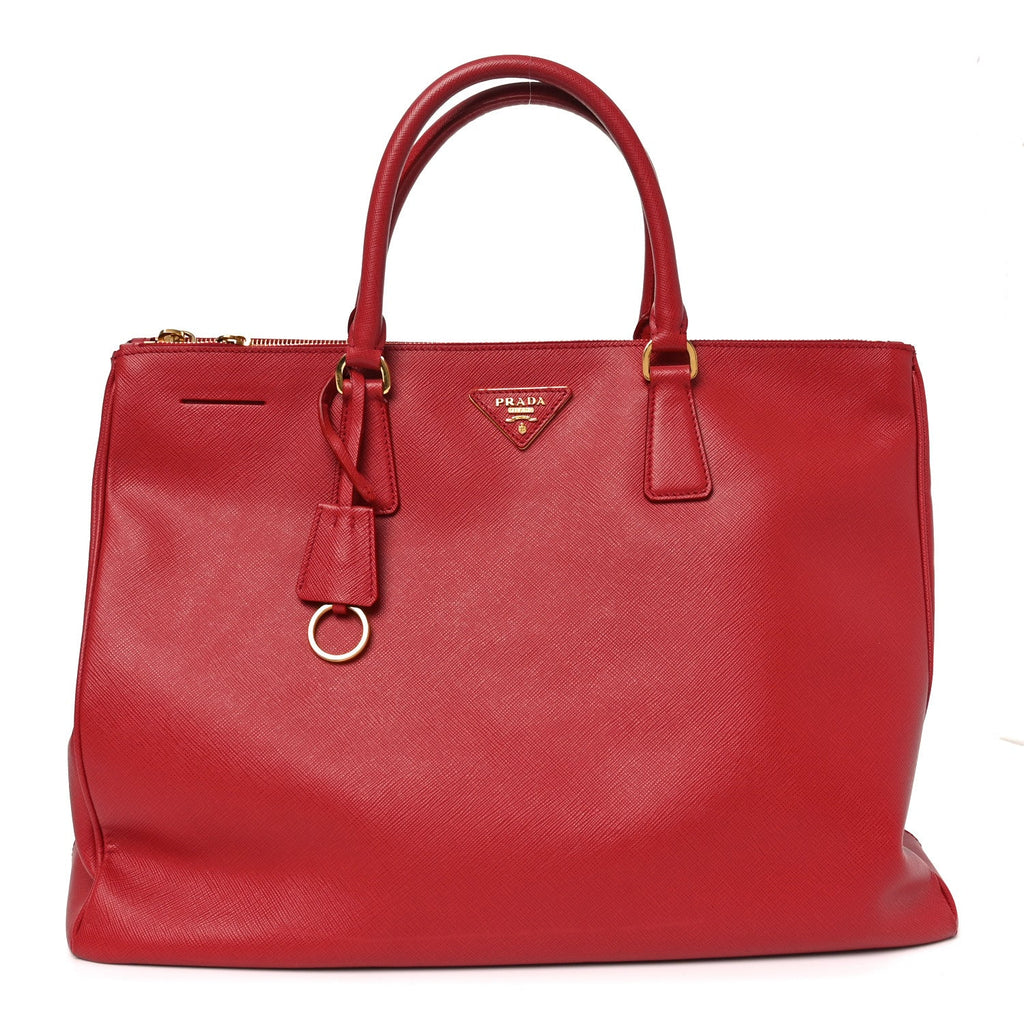 Saffiano Lux Extra Large Galleria Double Zip Tote Fuoco