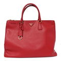 Saffiano Lux Extra Large Galleria Double Zip Tote Fuoco