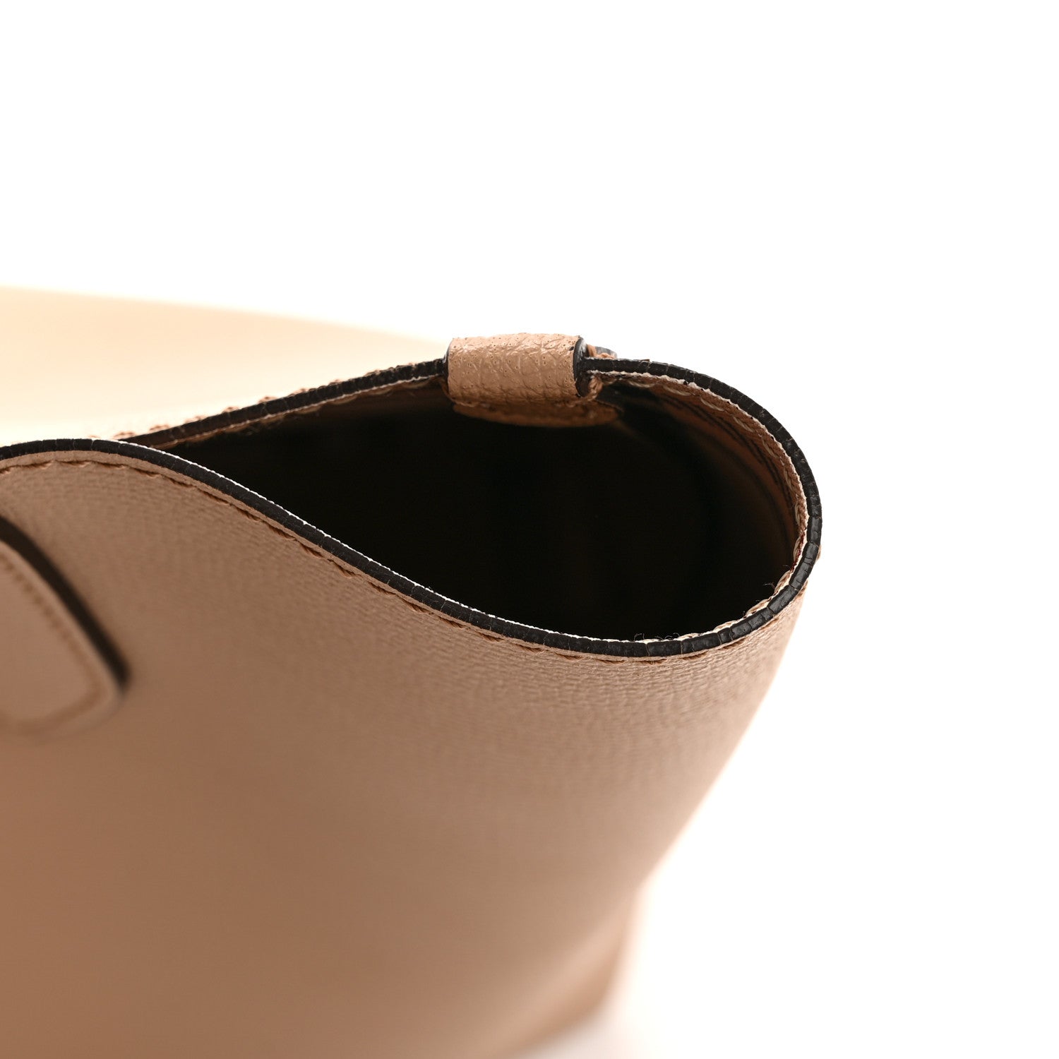 Grainy Calfskin Haymarket Check Small Reversible Tote Mid Camel