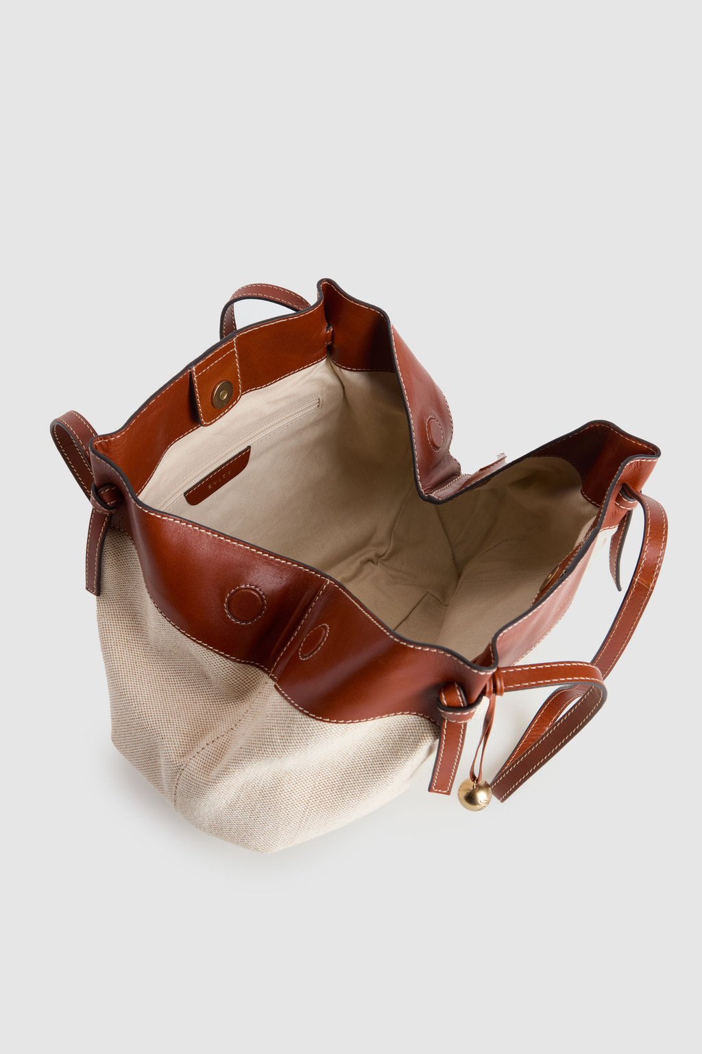 Alana Leather Canvas Tote Bag