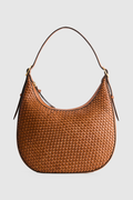 Sofia Weave Leather Hobo Bag