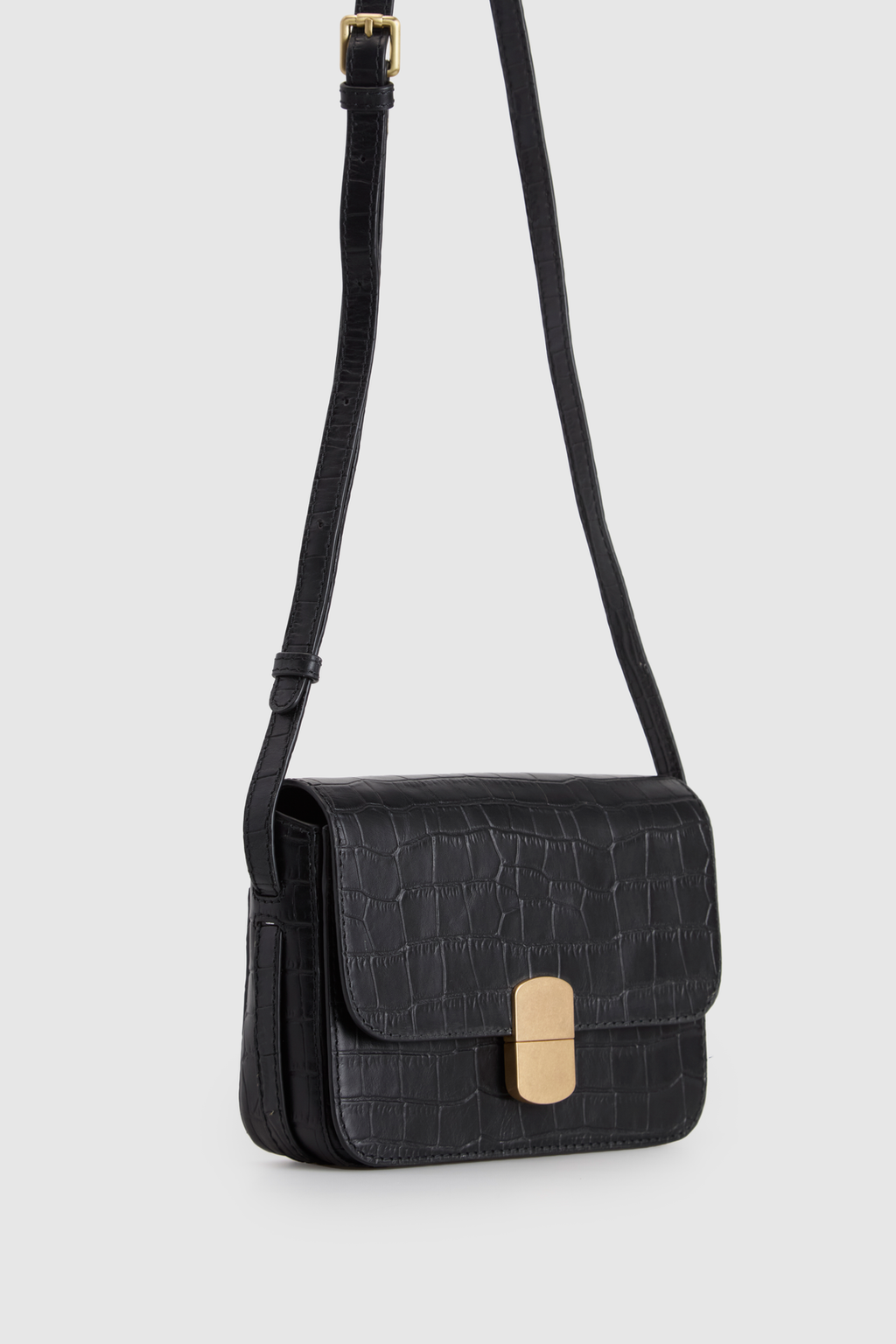 Lila Leather Flap Crossbody Bag