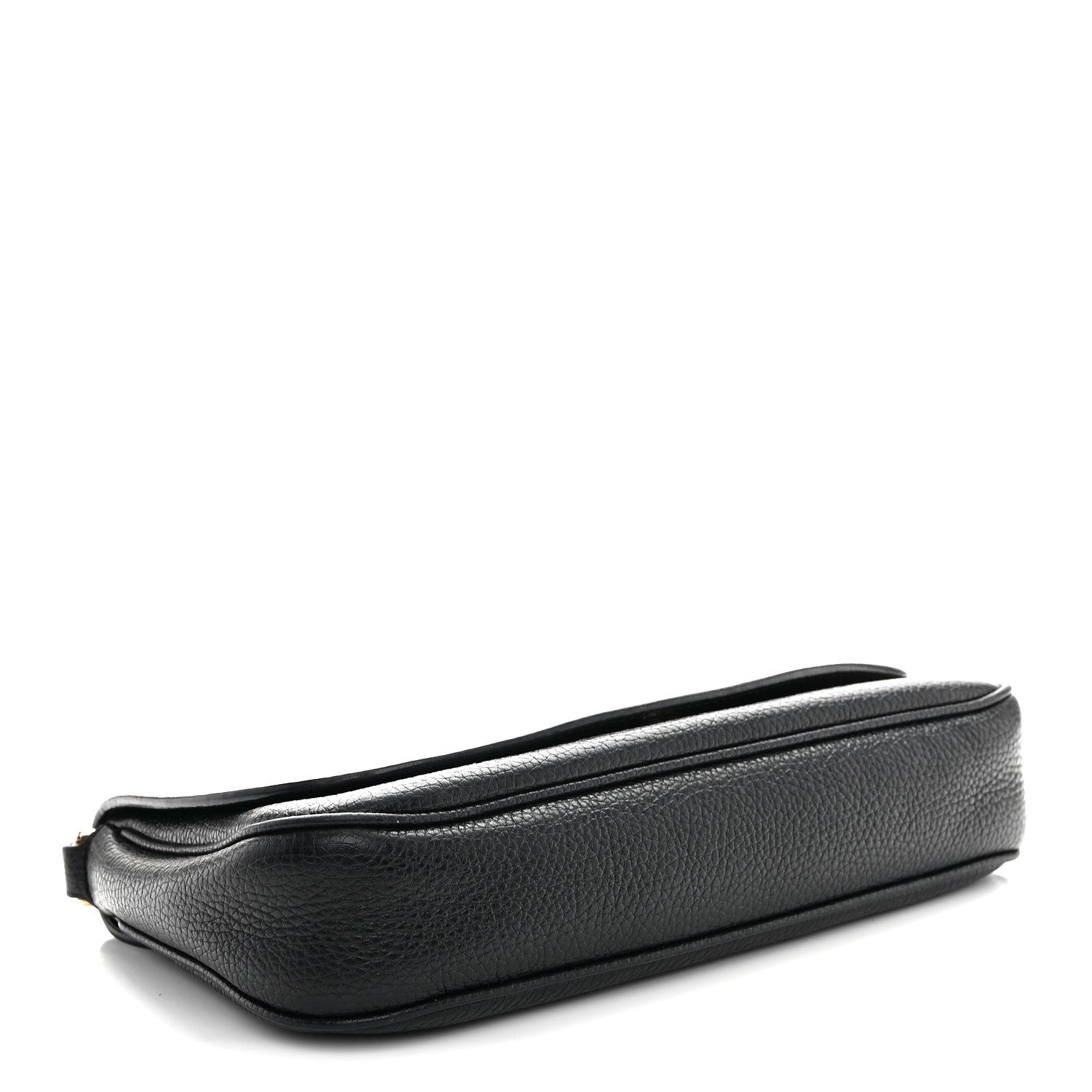 Pebbled Calfskin Medium Soho Flap Crossbody Black