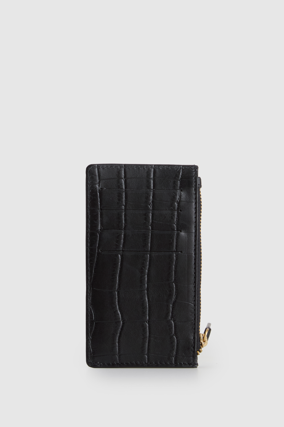 Lila Croc Emboss Leather CC Holder