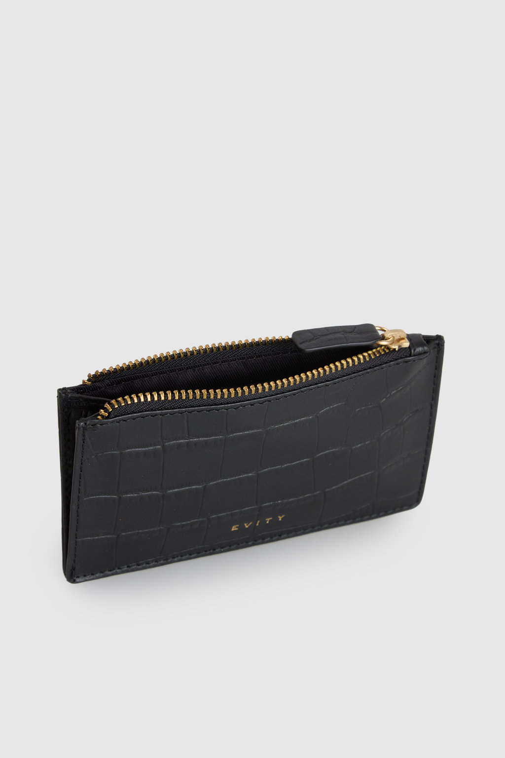 Lila Croc Emboss Leather CC Holder