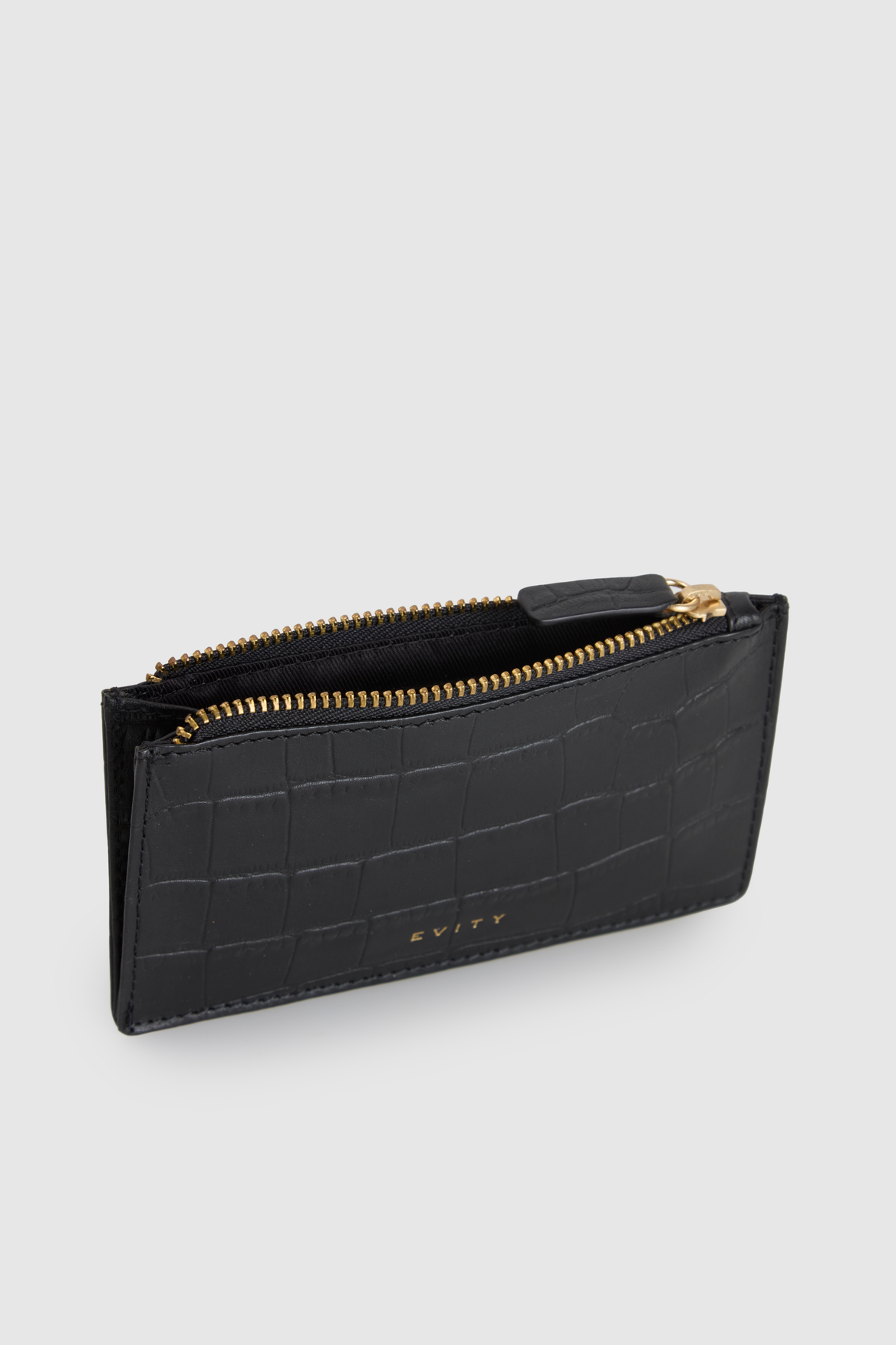Lila Croc Emboss Leather CC Holder