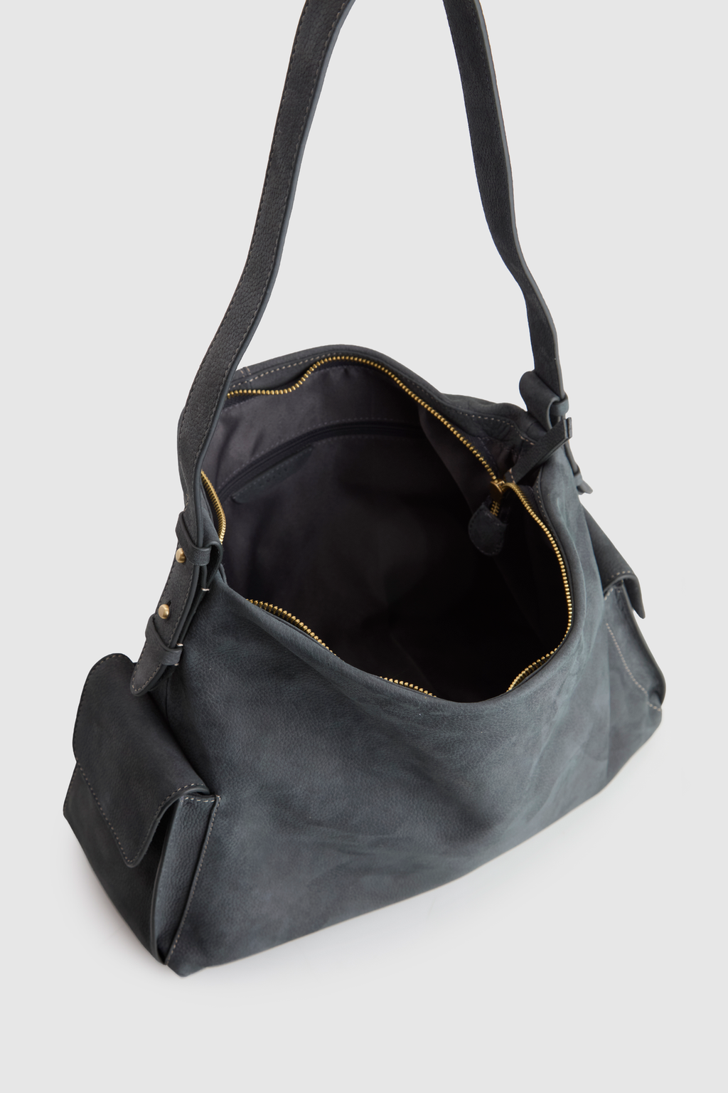 Narda Leather Pocket Hobo Bag